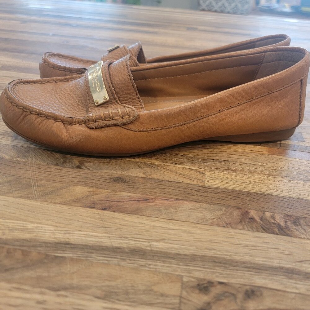 COACH Fredrica Pebble Grain Leather Loafers - Ginger - Picture 5 of 12